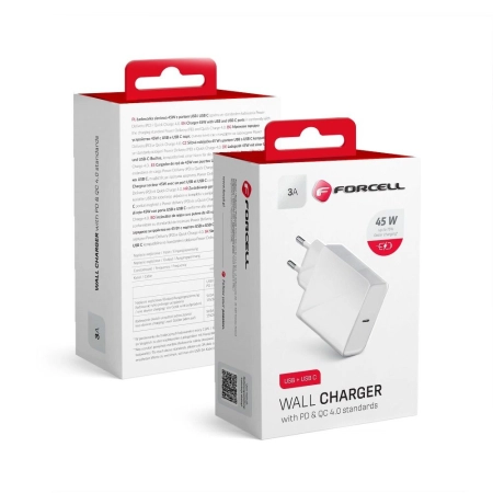 Ładowarka sieciowa USB-C PD 45W QC 4.0 Forcell
